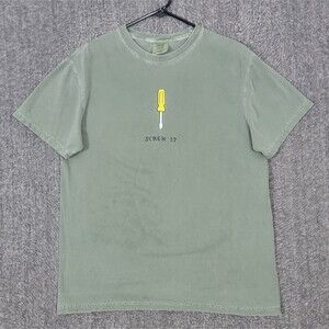 SCREW IT T-Shirt Mens M Green Short Sleeve Tool Graphic Tee by Comfort Colors